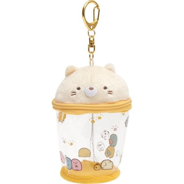 Sumikko Gurashi Neko bubble tea cup keychain