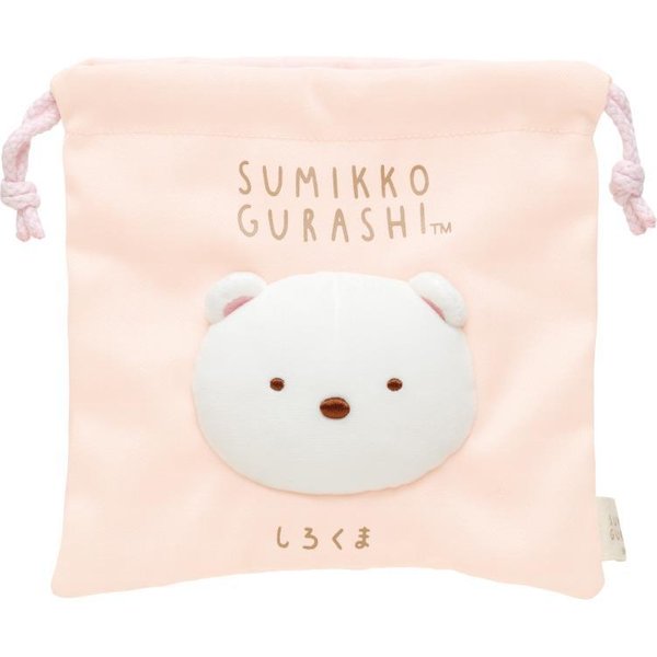 Sumikko Gurashi soft fur drawstring pouch
