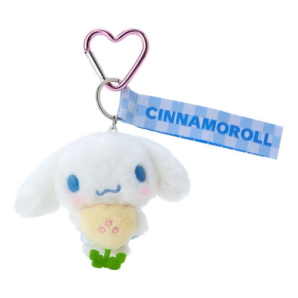 Cinamoroll heart keychain floral style
