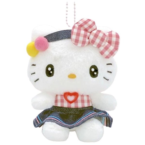 Hello Kitty Gingham Denim Keychain