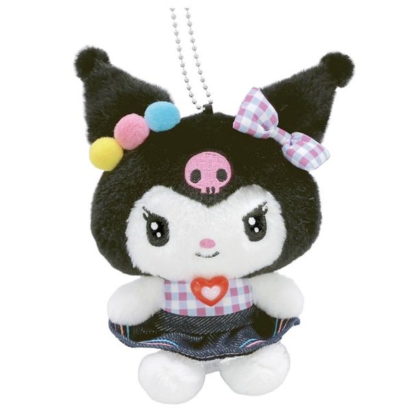 Kuromi Gingham Denim Keychain
