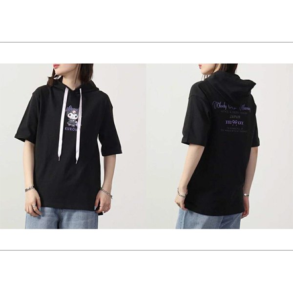 Kuromi hoodie top (White/Black)