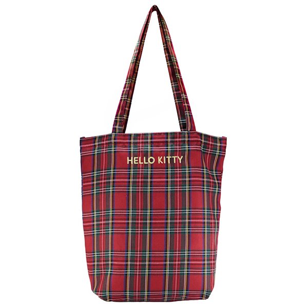 Sanrio Mascot Tote Bag - Hello Kitty : Tartan