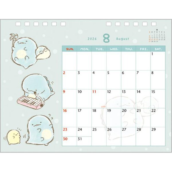 San-X Desk Calendar - Sumikko Gurashi : 2026 Train
