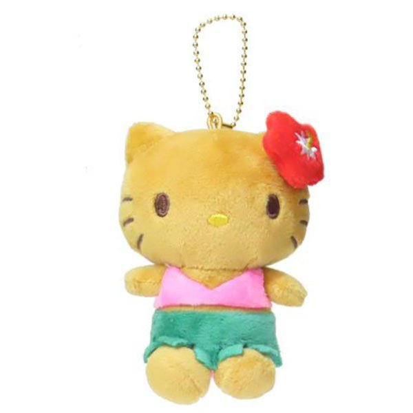 Sanrio Hello Kitty Tan Series Ball Chain Mascot Hibiscus Heisei Retro