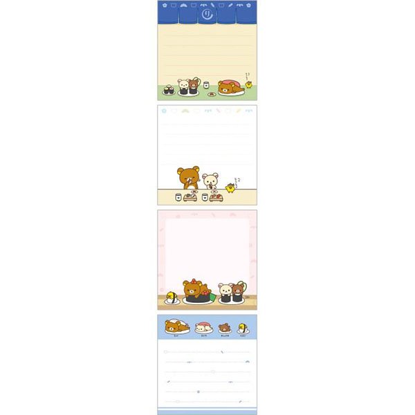 San-X Square Memo Pad - Rilakkuma : Anytime Sushi