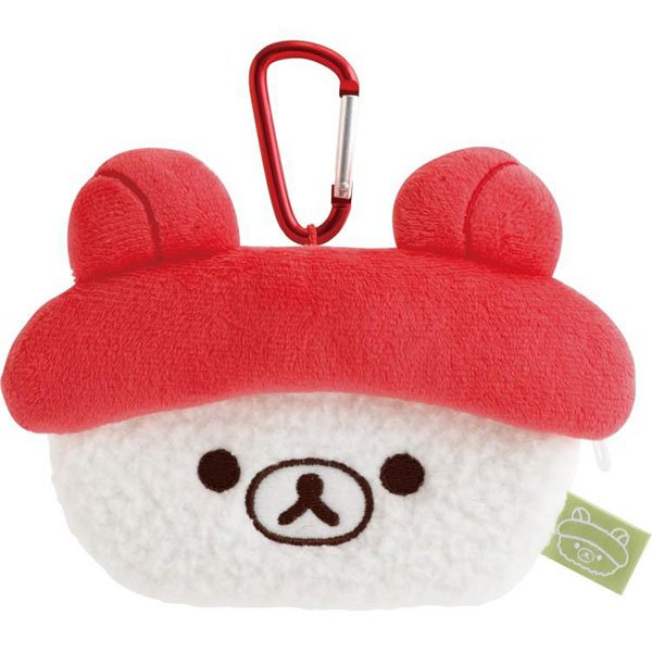 San-X Mini Plush Pouch with Carabiner - Rilakkuma : Anytime Sushi Tuna
