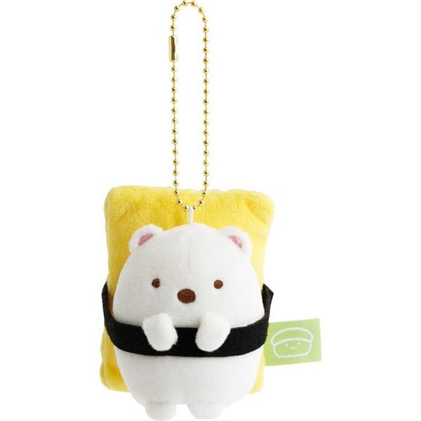 San-X Hanging Plush - Sumikko Gurashi : Anytime Sushi Shirokuma Egg Gunkan