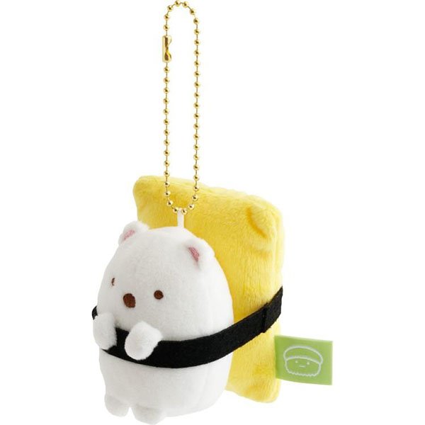 San-X Hanging Plush - Sumikko Gurashi : Anytime Sushi Shirokuma Egg Gunkan