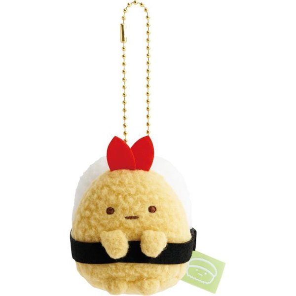 San-X Hanging Plush - Sumikko Gurashi : Anytime Sushi Ebifurai no Shippo Fried Shrimp Tail Gunkan