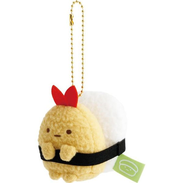 San-X Hanging Plush - Sumikko Gurashi : Anytime Sushi Ebifurai no Shippo Fried Shrimp Tail Gunkan
