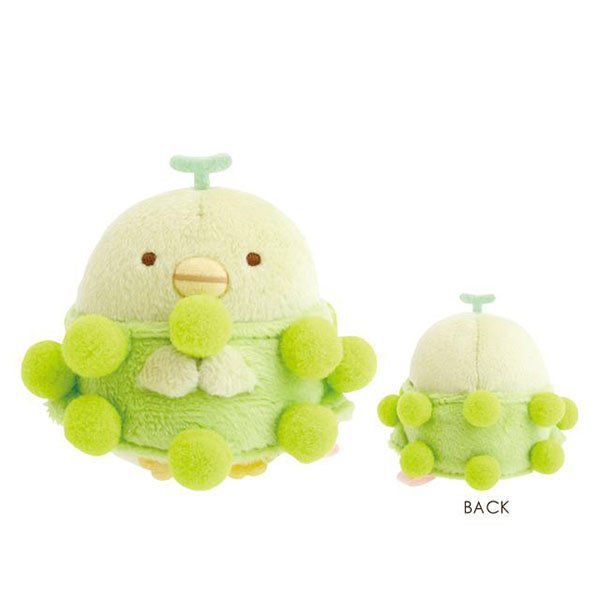 San-X Beanie Plush (SS) - Sumikko Gurashi : Fruit Parlor Green Grape Penguin