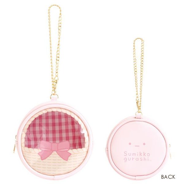 San-X Sumicolle Pouch - Sumikko Gurashi : Fruit Parlor Gingham Ribbon Basket