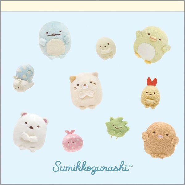 San-X Square Memo Pad - Sumikko Gurashi : Photo Series Blue