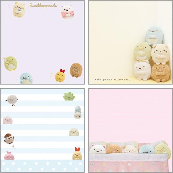 San-X Square Memo Pad - Sumikko Gurashi : Photo Series Blue