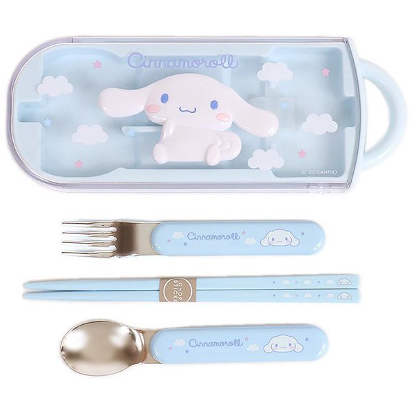 Cinnamoroll : Sky Blue Bento Lunch Cutlery Set Spoon Fork Chopstick