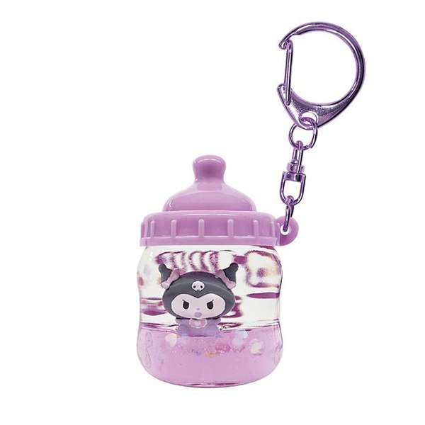 Kuromi Puka Puka Baby Bottle Keychain