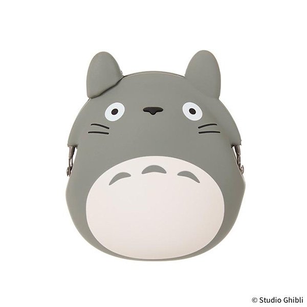 My Neighbor Totoro Silicone Gamaguchi Gray Coin Pouch