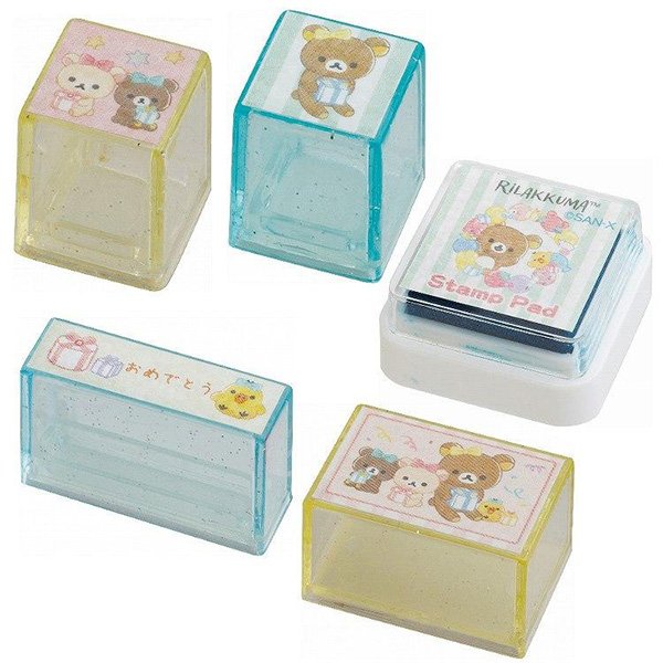 Rilakkuma : Ribbon Messages Glitter Stamp Chops Set (M)