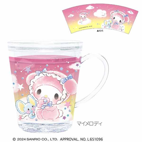 Sanrio gilttery plastic cup (Hello Kitty/My Melody/Kuromi/Cinamoroll/Pochacco)