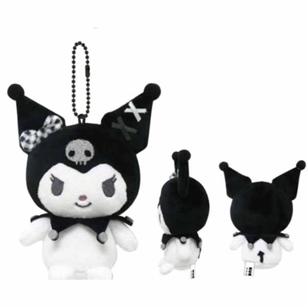Kuromi Gingham Checkered ball chain plush keychain
