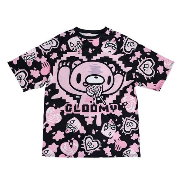 Gloomy Bear x Sophie Powers Cake Huge T-shirt - Black x Pink