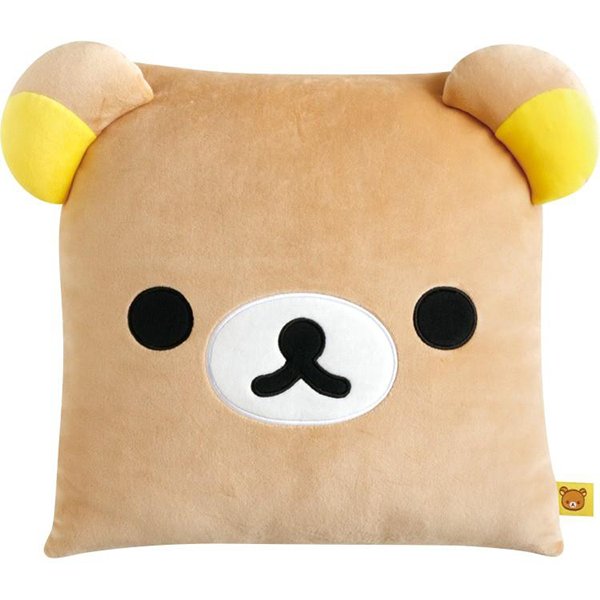 Rilakkuma : Rilakkuma Sleeping Together Square Face Super Mochimochi Cushion