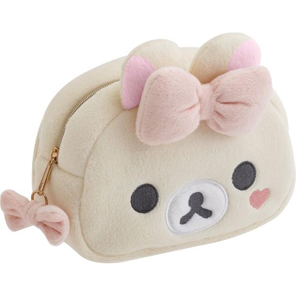 Korilakkuma : Makeup Rilakkuma Face Ribbon Plush Pouch with Mirror