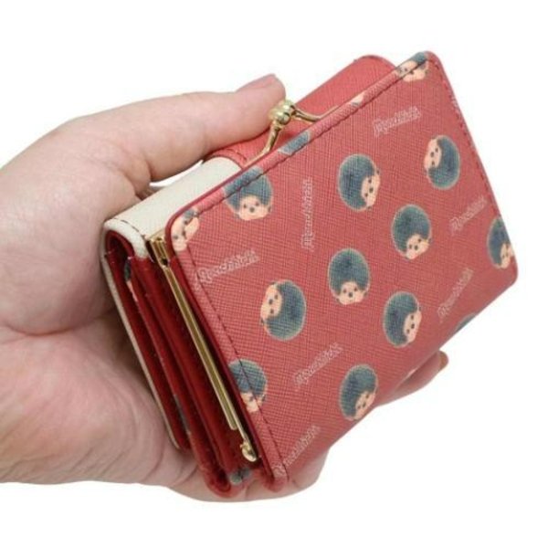 Monchhichi Clasp Trifold Wallet - Red