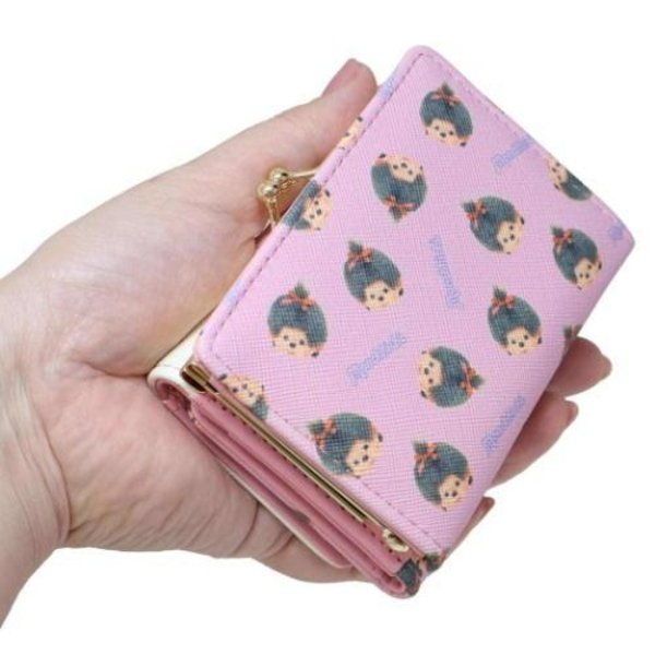 Monchhichi Clasp Trifold Wallet - pink