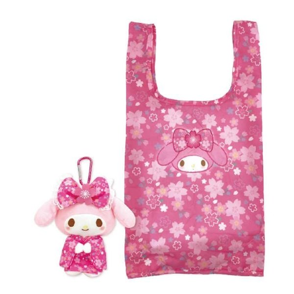 My Melody : Sakura Kimono Pink Eco Shopping Bag & Mascot Plush