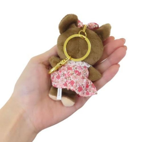 The Bear's School Plush Mascot Keychain - Jackie : White Pink Flora