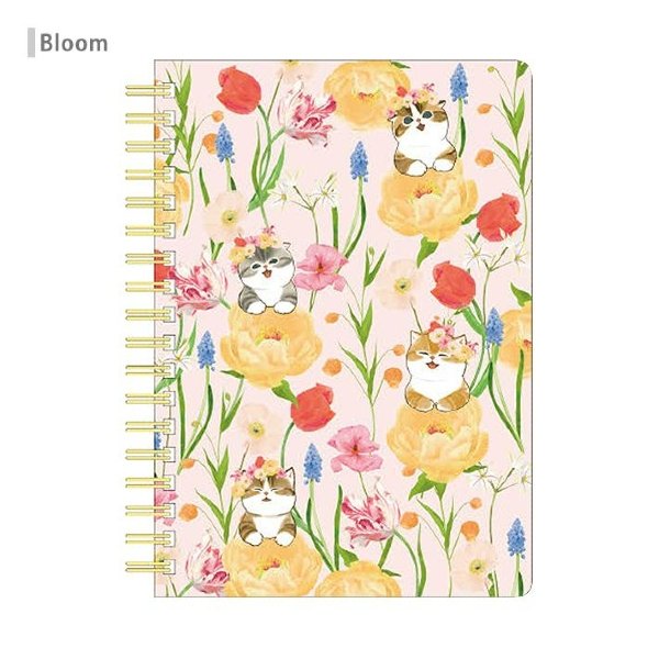 Mofusand Hibiya Kadan B6 Ring Notebook - Flora Cat Bloom