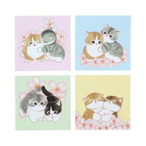 Mofusand Hibiya Kadan Square Memo Pad - Sakura Flora Cat Cherry Blossom