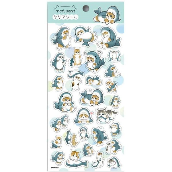 Mofusand Clear Seal Sticker - Shark Cat : Same Nyan