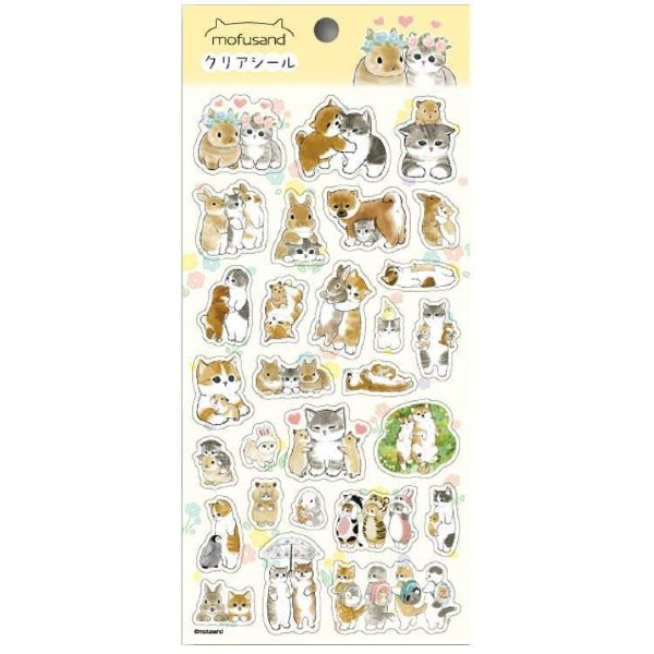 Mofusand Clear Seal Sticker - Cat : Rabbit version 2