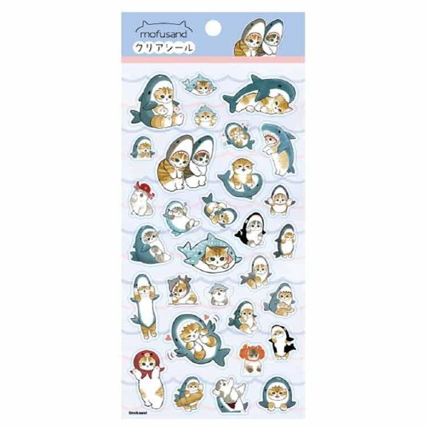 Mofusand Clear Seal Sticker - Cat : Shark