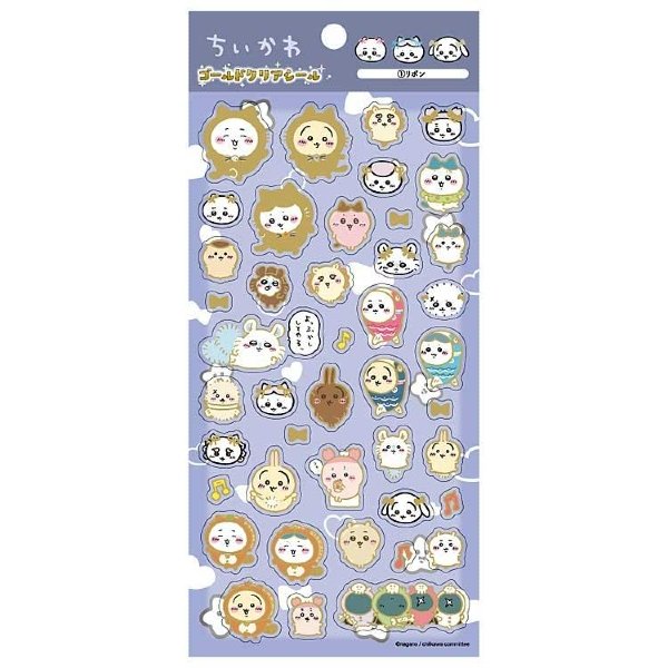Chiikawa Gold Clear Sticker (1) Ribbon