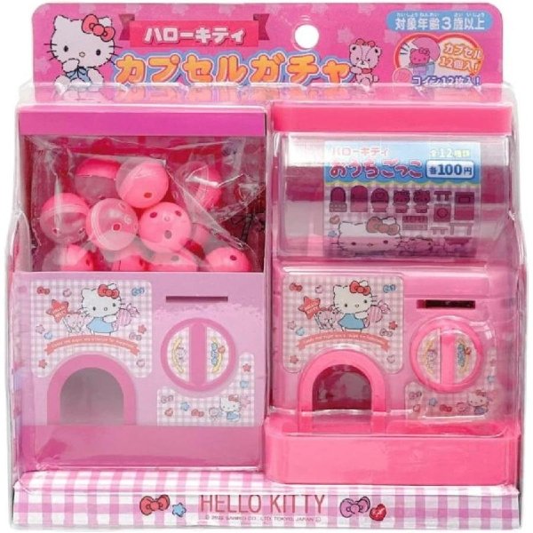 Hello Kitty & Tiny Chum : Pink Sanrio Toy Mini Capsules Gacha Machine