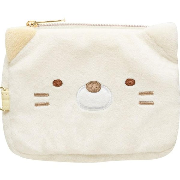 Sumikko Gurashi : Neko Face Mini Pouch & Pass Case Card Holder with Reel