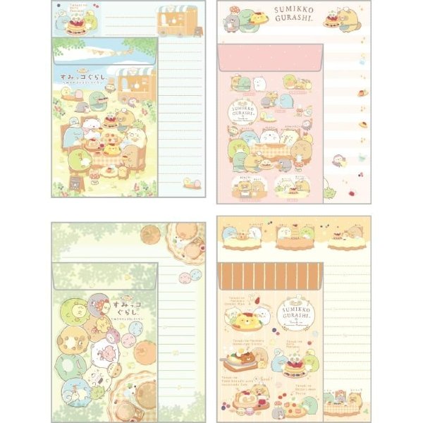 Sumikko Gurashi : Raccoon Tanuki Round Restaurant Letter Envelope Set