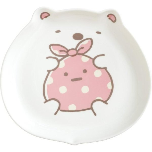 Sumikko Gurashi : Raccoon Tanuki Round Restaurant Shirokuma & Furoshiki Die-cut Plate