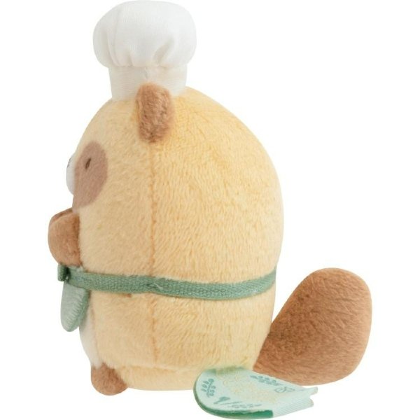 Sumikko Gurashi : Raccoon Tanuki Round Restaurant Tanuki Beanie Plush (SS)