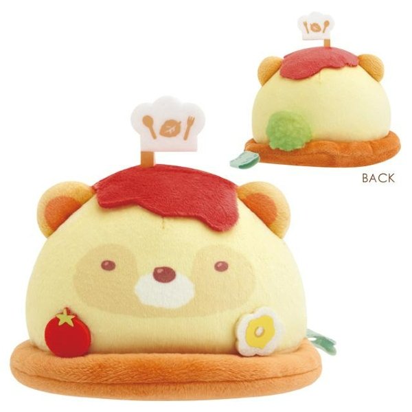 Sumikko Gurashi : Raccoon Tanuki Round Restaurant Neko & Omelet Rice Collectible Plush