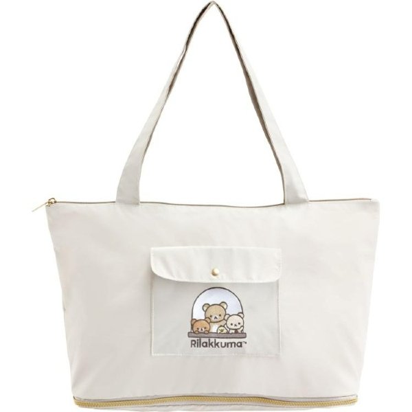 Basic Rilakkuma Favorite Things Beige White Carry-on Eco Shopping Tote Bag