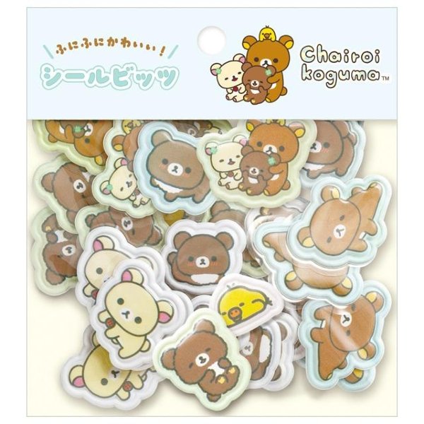Rilakkuma Tile Stickers 8351 San-X Sticker Replacement 3D Stickers with Glitter