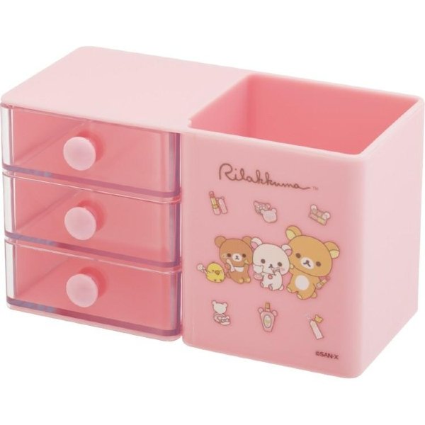 Rilakkuma : Yuruyuru Pokapoka Warm and Cozy Pink Chest Drawer with Pen Holder