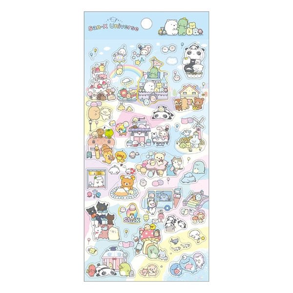 Rilakkuma Character Mix Sticker Bits Blue Chairoikoguma Goods Sticker