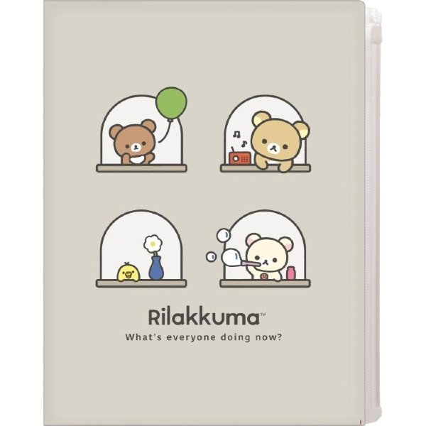 Rilakkuma Clear Folder Grey (6 x 1 Pocket)
