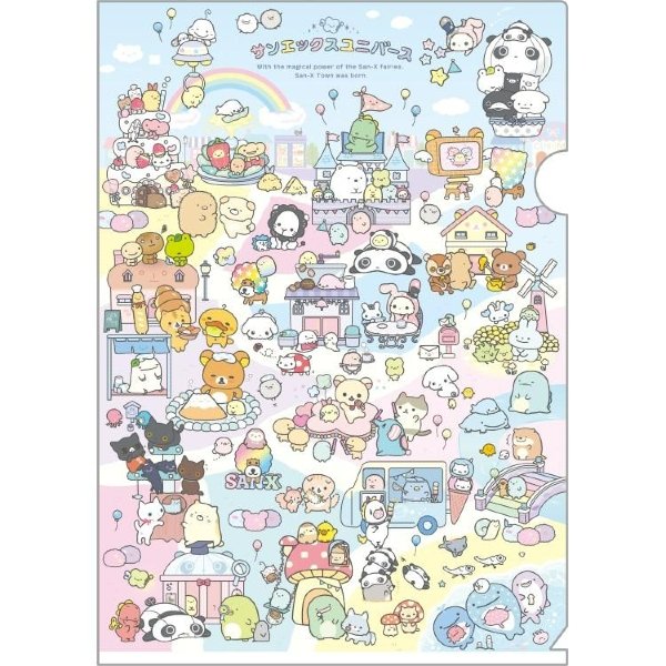 Mofusand Hibiya Kadan 5 Pockets A4 Index File Holder - Sakura Flora Cat Cherry Blossom